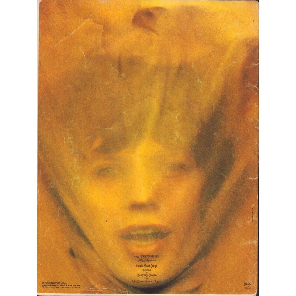 1973 Rolling Stones Angie Sheet Music Jagger Richard Goats Head Soup - Picture 2 of 3
